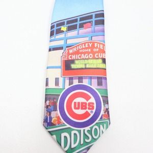 Ralph Marlin Chicago Cubs Wrigley Field Baseball Tie Vintage US Made